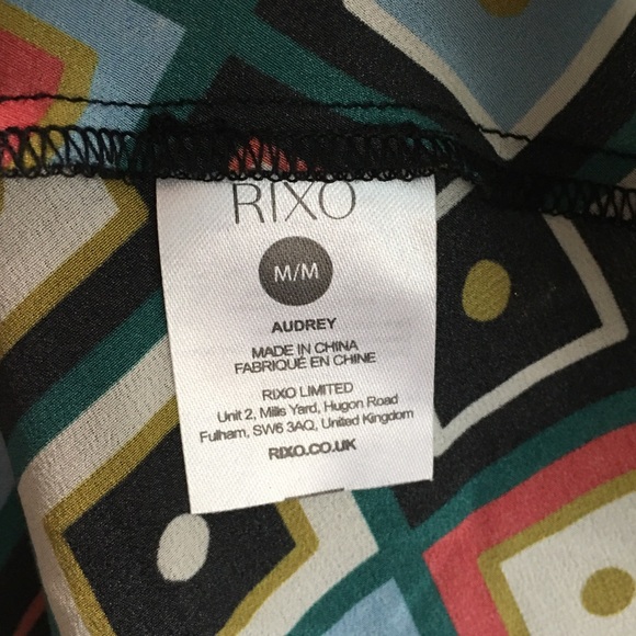 Rixo Audrey Multicolor Geometric Print Off-Shoulder Dress - Picture 11 of 12